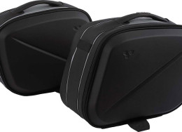 Semi-rigid rear side cargo travel bags